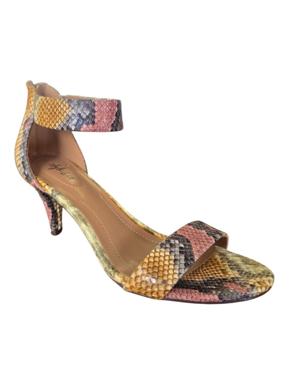 Style & Co. Women's Paycee Faux-Snakeskin Ankle-Strap Sandals